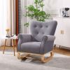 Modern Rocking Chair; Upholstered Accent Chair for Nursery; Playroom; Bedroom and Living Room; Small Contemporary Rocker; Kids Cushioned Arm Chair; Gr