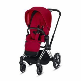 CYBEX ePriam 3-in-1 Travel System Chrome with Black Details Baby Stroller â€šÃ„Ã¬ True Red