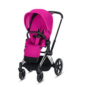CYBEX ePriam 3-in-1 Travel System Chrome with Black Details Baby Stroller â€šÃ„Ã¬ Fancy Pink