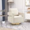 30.7"W Swivel Accent Open Back Chair Modern Comfy Sofa Chair With Gold Stainless Steel Base For Nursery Bedroom Living Room Hotel Office; Club Chair L