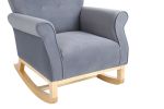 Modern Rocking Chair; Upholstered Accent Chair for Nursery; Playroom; Bedroom and Living Room; Small Contemporary Rocker; Kids Cushioned Arm Chair; Gr