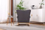 Modern Rocking Chair; Upholstered Accent Chair for Nursery; Playroom; Bedroom and Living Room; Small Contemporary Rocker; Kids Cushioned Arm Chair; Gr