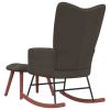 Rocking Chair with Ottoman Dark Gray Velvet