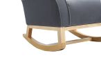 Modern Rocking Chair; Upholstered Accent Chair for Nursery; Playroom; Bedroom and Living Room; Small Contemporary Rocker; Kids Cushioned Arm Chair; Gr