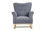 Modern Rocking Chair; Upholstered Accent Chair for Nursery; Playroom; Bedroom and Living Room; Small Contemporary Rocker; Kids Cushioned Arm Chair; Gr