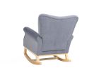 Modern Rocking Chair; Upholstered Accent Chair for Nursery; Playroom; Bedroom and Living Room; Small Contemporary Rocker; Kids Cushioned Arm Chair; Gr