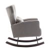 Velvet Nursery Rocking Chair; Accent Rocking Chair with with Solid Metal Legs; Upholstered Comfy Glider Rocker for Reading; Bedroom and Living Room