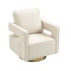 30.7"W Swivel Accent Open Back Chair Modern Comfy Sofa Chair With Gold Stainless Steel Base For Nursery Bedroom Living Room Hotel Office; Club Chair L