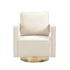 30.7"W Swivel Accent Open Back Chair Modern Comfy Sofa Chair With Gold Stainless Steel Base For Nursery Bedroom Living Room Hotel Office; Club Chair L