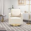 30.7"W Swivel Accent Open Back Chair Modern Comfy Sofa Chair With Gold Stainless Steel Base For Nursery Bedroom Living Room Hotel Office; Club Chair L