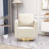 30.7"W Swivel Accent Open Back Chair Modern Comfy Sofa Chair With Gold Stainless Steel Base For Nursery Bedroom Living Room Hotel Office; Club Chair L