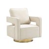 30.7"W Swivel Accent Open Back Chair Modern Comfy Sofa Chair With Gold Stainless Steel Base For Nursery Bedroom Living Room Hotel Office; Club Chair L