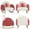 Kids Rocking Chair Children Velvet Upholstered Sofa with Solid Wood Legs