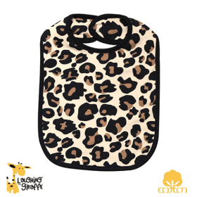 The Laughing Giraffe Baby Bibs With Velcro Closure (Color: Tan Leopard, size: One Size)