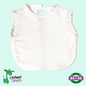 The Laughing Giraffe Baby Ruffle Ringer Apron Bib (Color: White, size: 2 Ply)