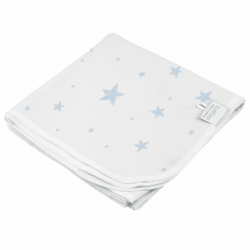 Flannel | Receiving Blanket (Color: Blue Scrible Star)