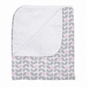 Flannel | Reversible Crib Blanket (Color: Grey Petal, size: 42x44)