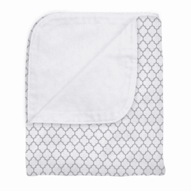 Flannel | Reversible Crib Blanket (Color: Grey Ornament, size: 42x45)
