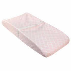 B&N Changing Pad Sheet Slits For Safety Strap (Color: Pink Lattice)