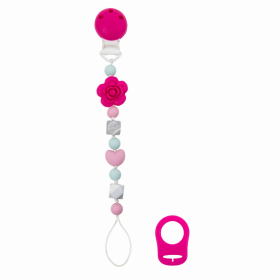 Silicone Pacifier Clip (Color: Flower)
