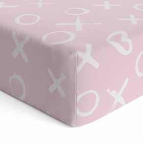 Fitted Crib Sheet Flannel (Color: Pink Xo)