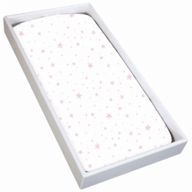 Change Pad Sheet Flannel (Color: Pink Scribble Star)