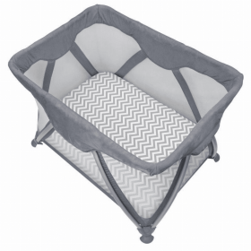 Portable Play Pen Sheet (Color: Grey Chevron)