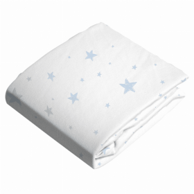 Change Pad Flannel Sheet (Color: Blue Scribble Star)