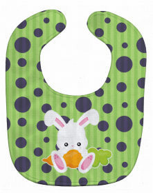 Easter Baby Bib (Color: Polkadot Rabbit, size: 10 x 13)