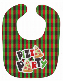 Pizza Baby Bib (Color: Pizza Party, size: 10 x 13)