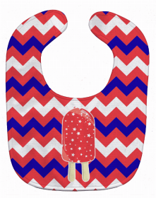 Ice Pop Popcicle Baby Bib (Color: Red White Blue, size: 10 x 13)