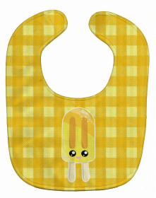 Ice Pop Baby Bib (Color: Popcicle Face Gingham Yellow, size: 10 x 13)