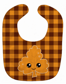 Fall Baby Bib (Color: Fall Leaf on Gingham, size: 10 x 13)