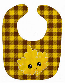 Fall Baby Bib (Color: Fall Leaf on Gingham1, size: 10 x 13)
