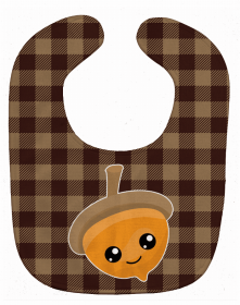 Fall Baby Bib (Color: Fall Acorn on Gingham, size: 10 x 13)