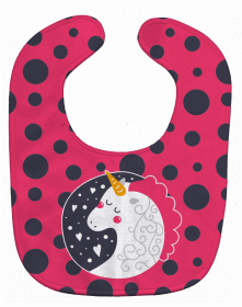 Unicorn Baby Bib (Color: Pink Polkadots, size: 10 x 13)