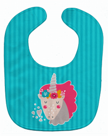 Unicorn Baby Bib (Color: Blue Stripes, size: 10 x 13)