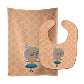 Baby Bib & Burp Cloth (Color: Rabbits, size: 11 x 18)