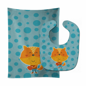 Polkadot Animal Baby Bib & Burp Cloth (Color: Squirrels, size: 11 x 18)