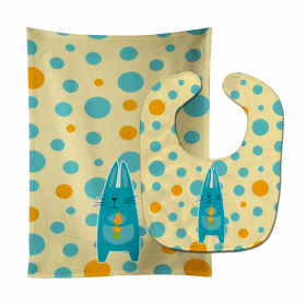Polkadot Animal Baby Bib & Burp Cloth (Color: Rabbits, size: 11 x 18)