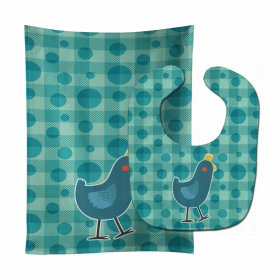 Polkadot Animal Baby Bib & Burp Cloth (Color: Chickens, size: 11 x 18)