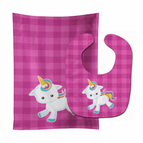 Unicorn Baby Bib & Burp Cloth (Color: Unicorns1, size: 11 x 18)