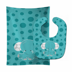 Polkadot Animal Baby Bib & Burp Cloth (Color: Elephants, size: 11 x 18)