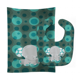Polkadot Animal Baby Bib & Burp Cloth (Color: Elephants1, size: 11 x 18)