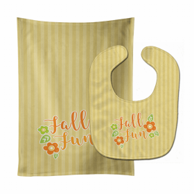 Seasonal Baby Bib & Burp Cloth (Color: Fall Fun Stripes, size: 11 x 18)