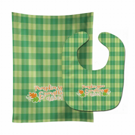 Seasonal Baby Bib & Burp Cloth (Color: Fall Pumpkin Spice Gingham, size: 11 x 18)