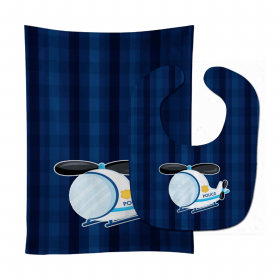 Police Baby Bib & Burp Cloth (Color: Police Helicopter, size: 11 x 18)