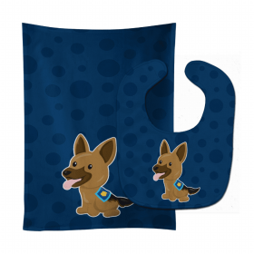 Police Baby Bib & Burp Cloth (Color: Police Dog, size: 11 x 18)