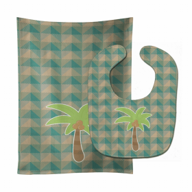 Palm Tree Baby Bib & Burp Cloth (Color: Palm Tree 4, size: 11 x 18)
