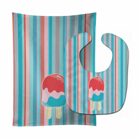 Ice Pop Popcicle Baby Bib & Burp Cloth (Color: Red Pink Blue, size: 11 x 18)